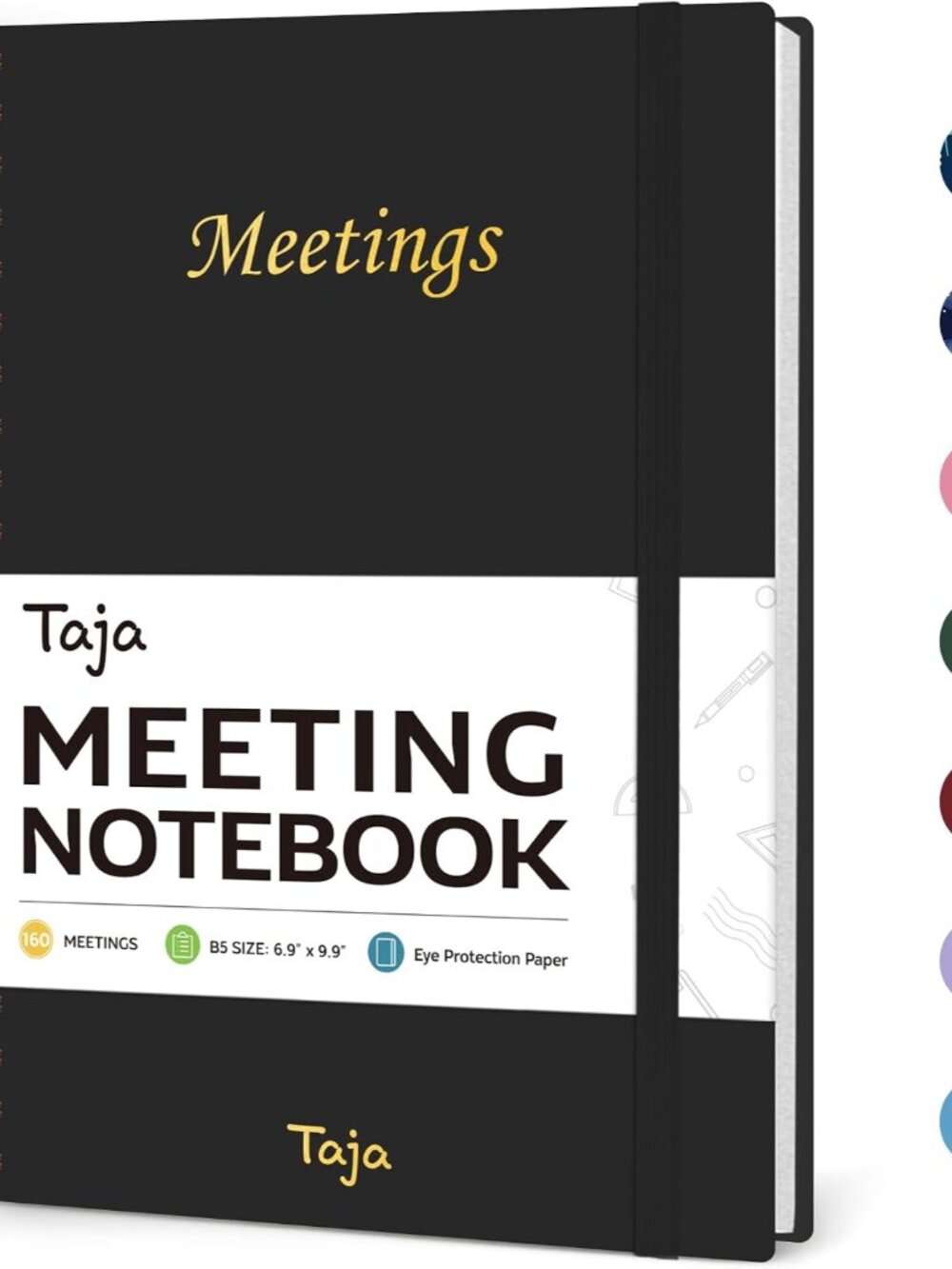 Meeting Notebook for Work, Meeting Planner, 6.9" X 9.9", 160 Pages